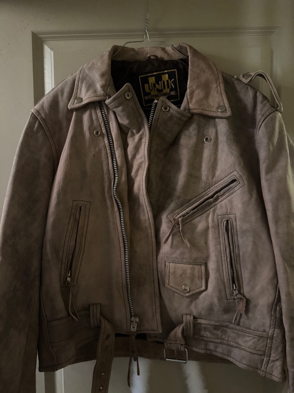 VINTAGE Unik Taupe Suede Bomber Jacket for Men